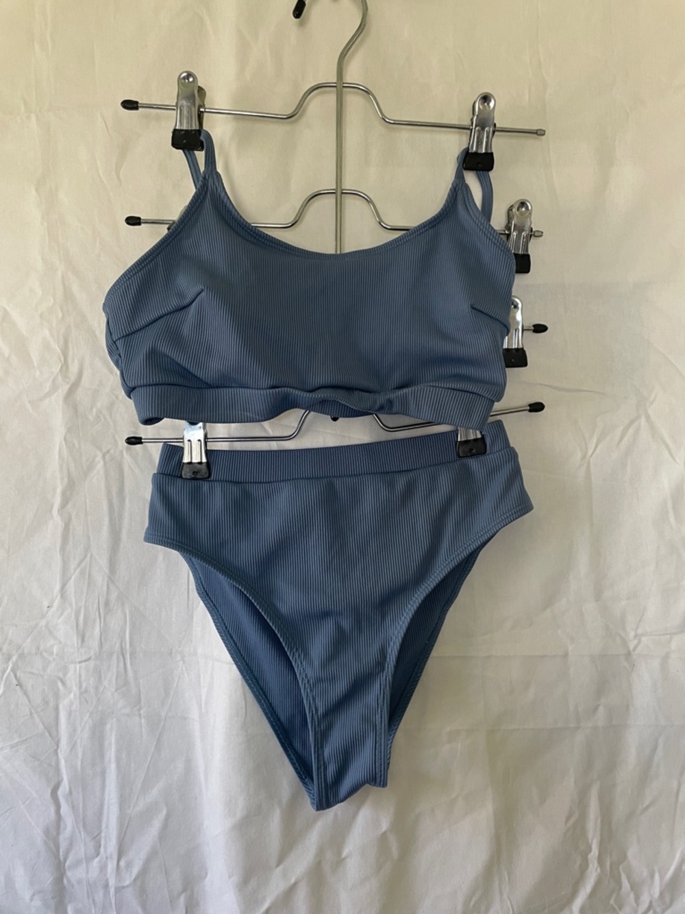 Abercrombie & Fitch Dusty Blue Ribbed Two-Piece Kids Bikini